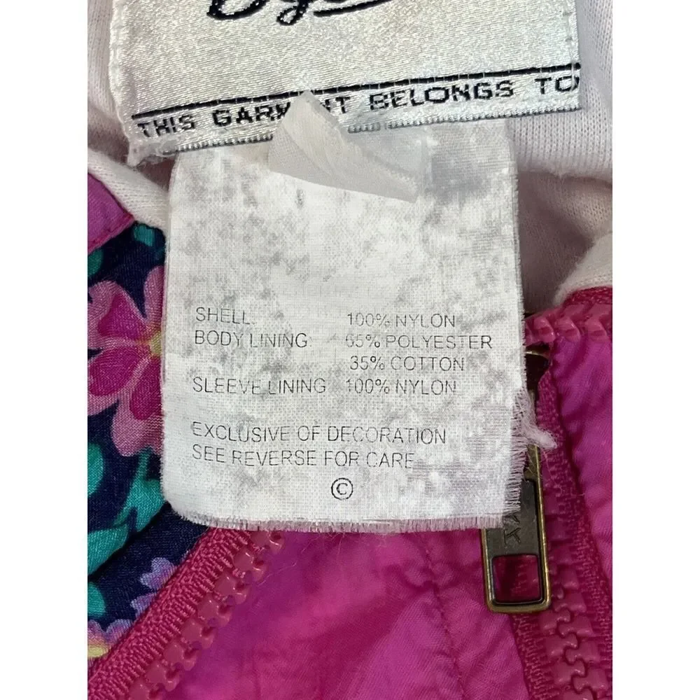 Vintage Oshkosh B’Gosh Hot Pink Windbreaker Sz S‎ 3-4 Lined Zip Up Jacket